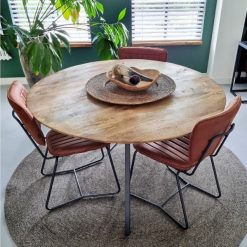 ronde eettafel Berlin van mangohout